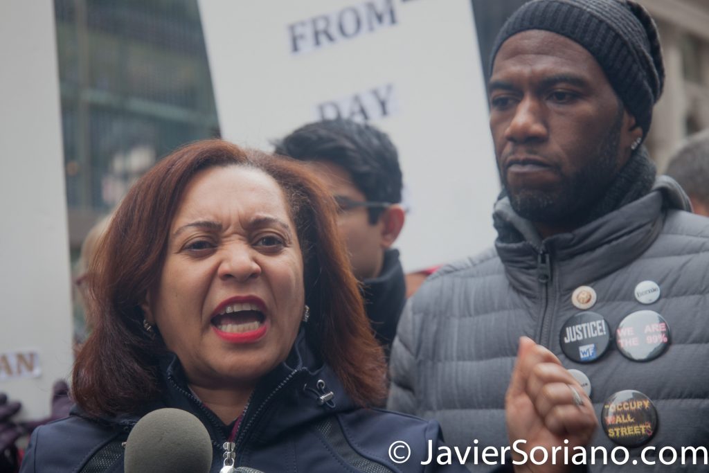 1/20/2017 NYC - Protectors said they will resist the Trump administration from Day One. Photo by Javier Soriano/www.JavierSoriano.com