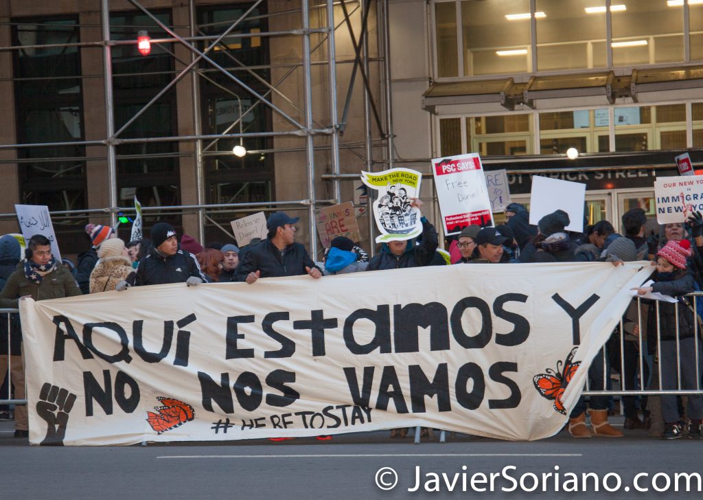 2/16/2017 NYC - Stop ICE raids and Free Daniel Ramirez Medina. Photo by Javier Soriano/www.JavierSoriano.com
