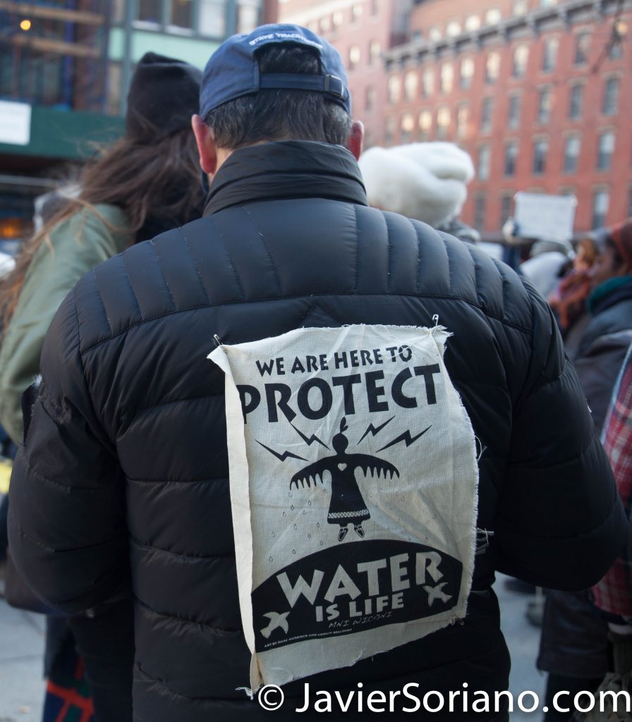 12/15/2016 NYC - Water protectors in front of Citi Group headquarters in Manhattan. Photo by Javier Soriano/www.JavierSoriano.com