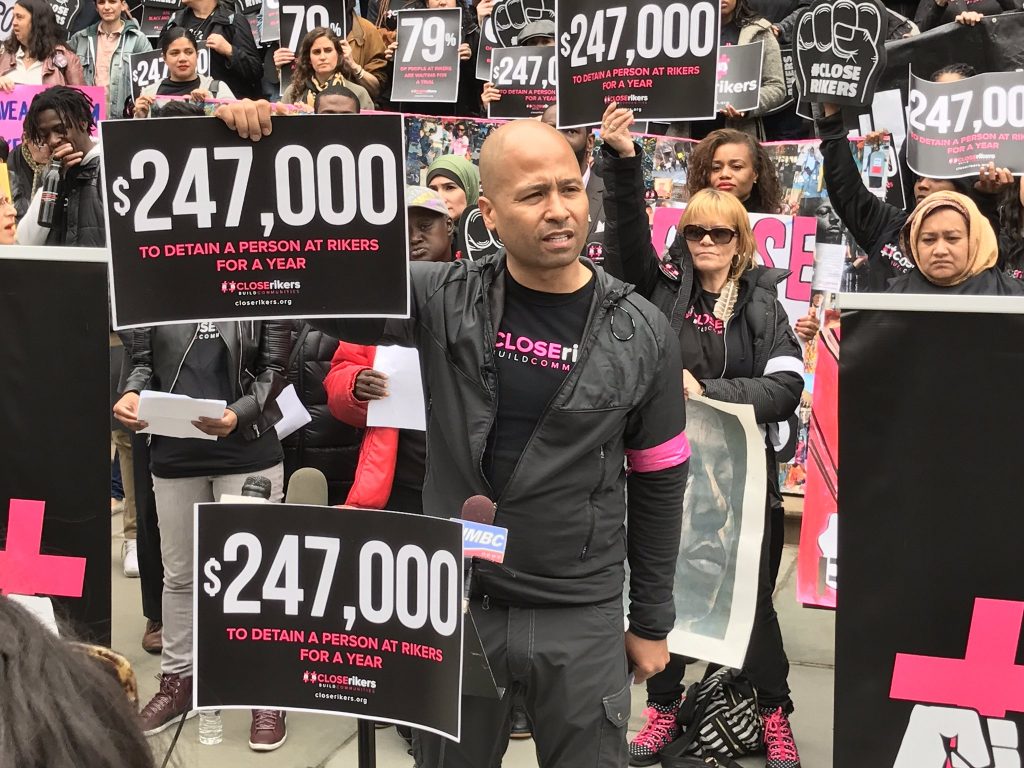 4/24/2017 NYC - "Progressives don't spend this kind of money to torture people." - @glennEmartin Photo by the Close Rikers campaign. 