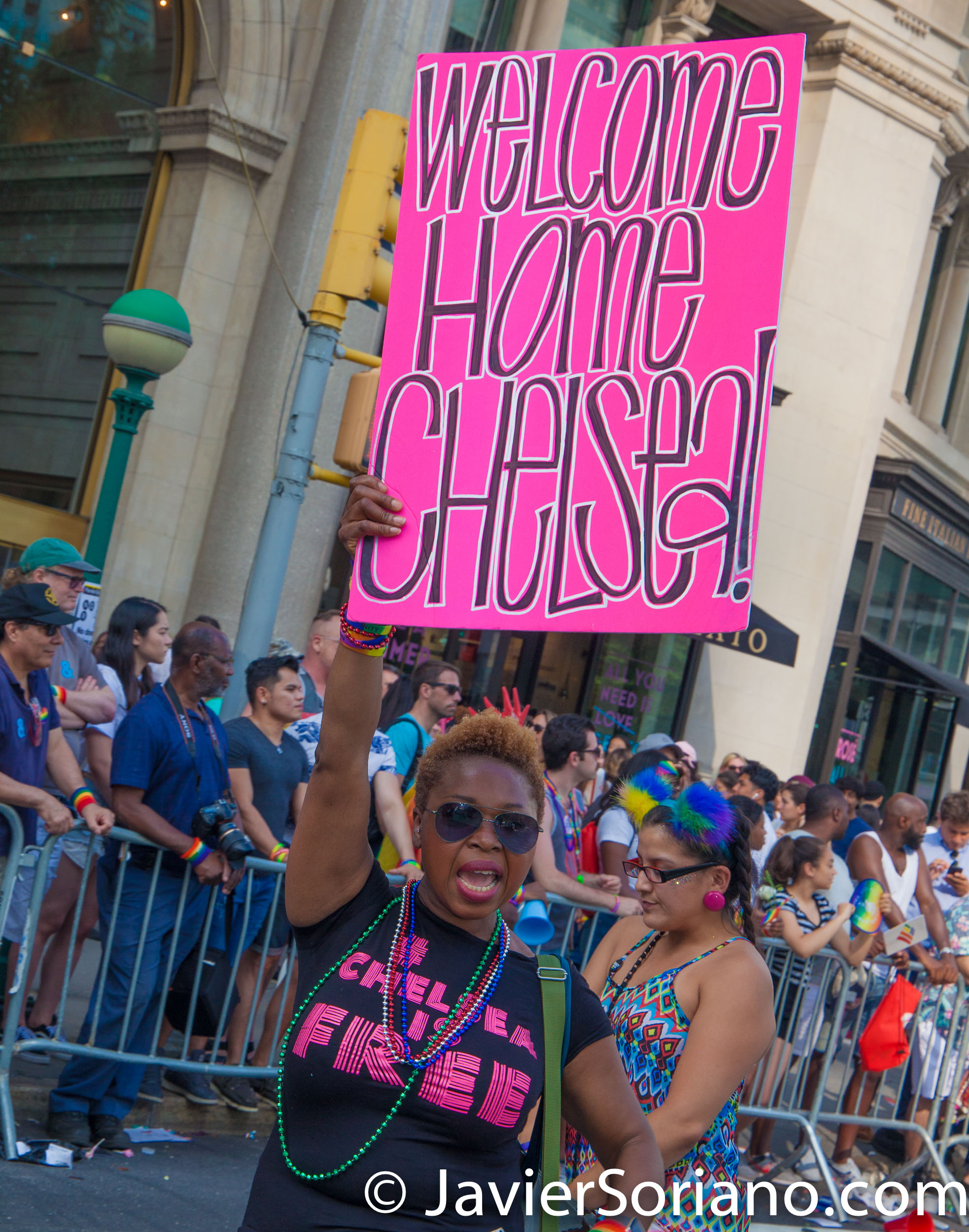 25/6/2017 Manhattan, Nueva York - Marcha del Orgullo LGBTQ 2017. "Welcome Home Chelsea (Manning)." (Bienvenida a casa Chelsea [Manning].) Foto por Javier Soriano/www.JavierSoriano.com