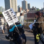 5/14/2015 - March across the Brooklyn Bridge. People demand stronger rent laws and affordable housing for New Yorkers.
Photo by Javier Soriano/http://www.JavierSoriano.com/