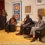 10/05/2015 NYC - Left to right: bell hooks, Theaster Gates and Laurie Anderson.
Photo by Javier Soriano/http://www.JavierSoriano.com/