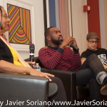 10/07/2015 NYC. The New School - Left to right, bell hooks + Darnell Moore + Marci Blackman.
Photo by Javier Soriano/http://www.JavierSoriano.com/