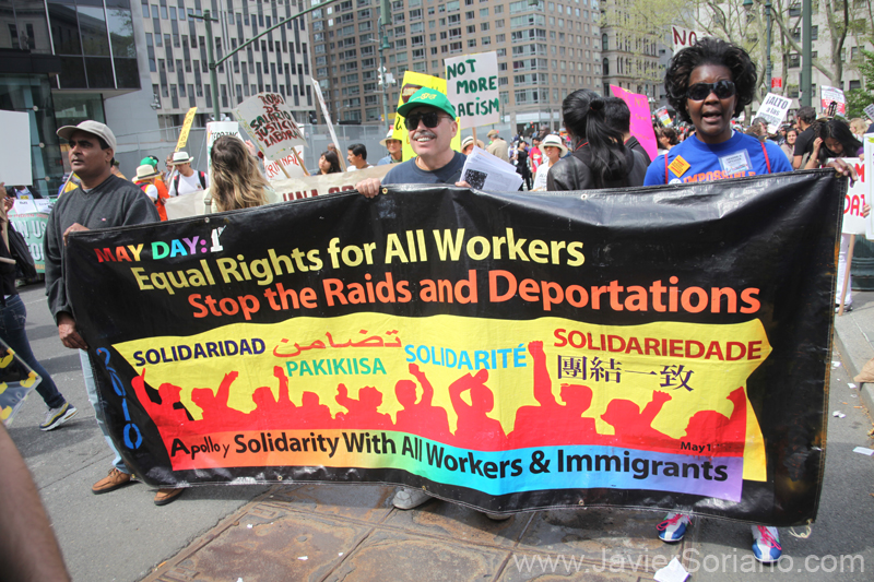 Sunday, May 1, 2011. New York City - May Day — International Workers’ Day. Foley Square Park, NYC.  Domingo 1 de mayo de 2011. Ciudad de Nueva York - May Day - Día Internacional de los Trabajadores. Foley Square Park, NYC.  Photo by Javier Soriano/www.JavierSoriano.com