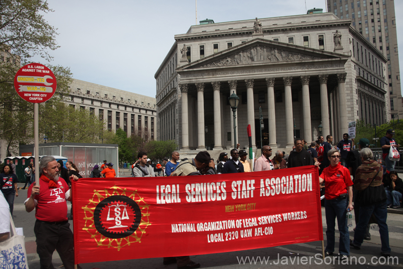 Sunday, May 1, 2011. New York City - May Day — International Workers’ Day. Foley Square Park, NYC. Domingo 1 de mayo de 2011. Ciudad de Nueva York - May Day - Día Internacional de los Trabajadores. Foley Square Park, NYC. Photo by Javier Soriano/www.JavierSoriano.com
