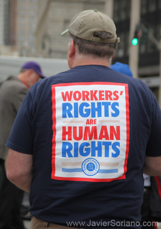 Sunday, May 1, 2011. New York City - May Day — International Workers’ Day. Foley Square Park, NYC. Domingo 1 de mayo de 2011. Ciudad de Nueva York - May Day - Día Internacional de los Trabajadores. Foley Square Park, NYC. Photo by Javier Soriano/www.JavierSoriano.com