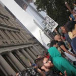 10/1/2011. Nueva York - Manifestantes del Movimiento Ocupa Wall Street caminando por las calles de Manhattan. Van a cruzar el Puente de Brooklyn hasta llegar a un Parque en el condado de Brooklyn.