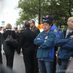 Sabado, 1 October, 2011. Nueva York - Más policias en la entrada al Puente de Brooklyn.