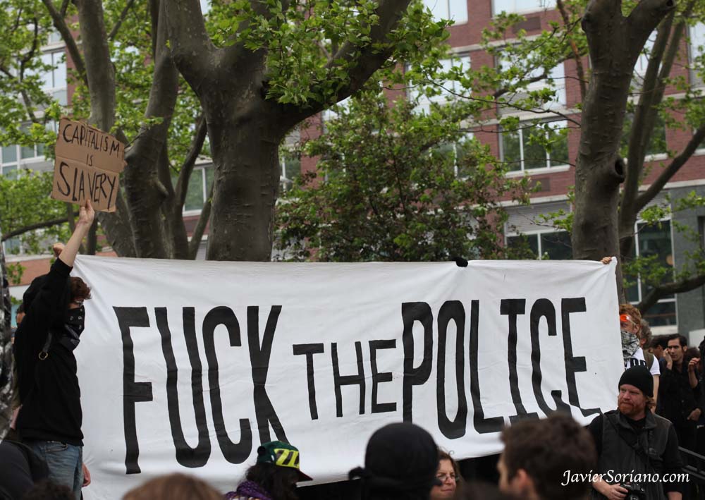 Tuesday, May 1, 2012. New York City - May Day — International Workers’ Day.   Martes 1 de mayo de 2012. Ciudad de Nueva York - May Day - Día Internacional de los Trabajadores.    Photo by Javier Soriano/www.JavierSoriano.com