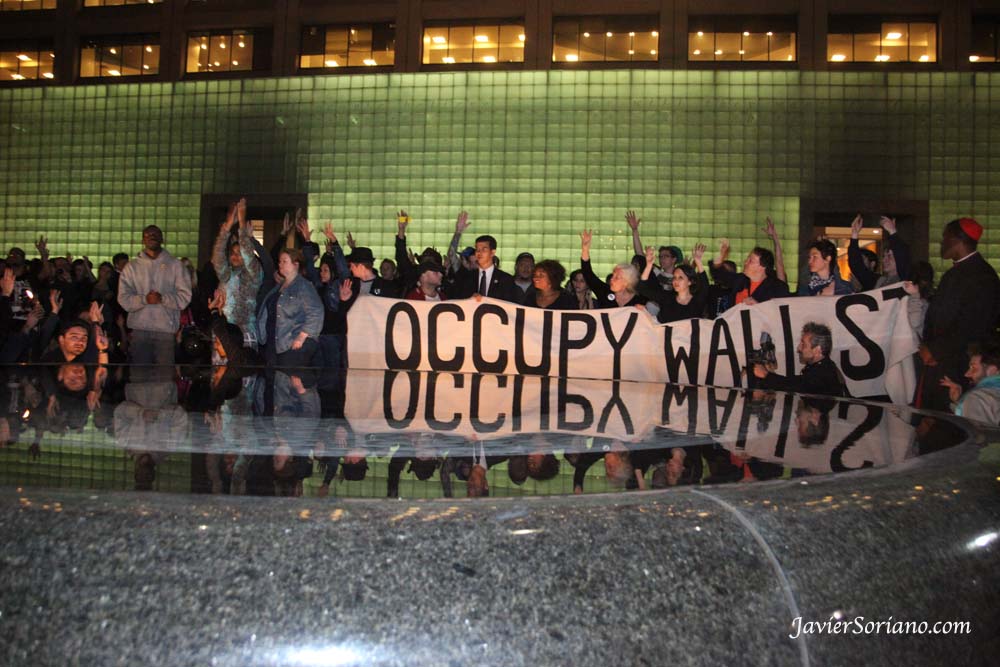 Tuesday, May 1, 2012. New York City - May Day — International Workers’ Day. Occupy Wall Street protesters.   Martes 1 de mayo de 2012. Ciudad de Nueva York - May Day - Día Internacional de los Trabajadores.    Photo by Javier Soriano/www.JavierSoriano.com