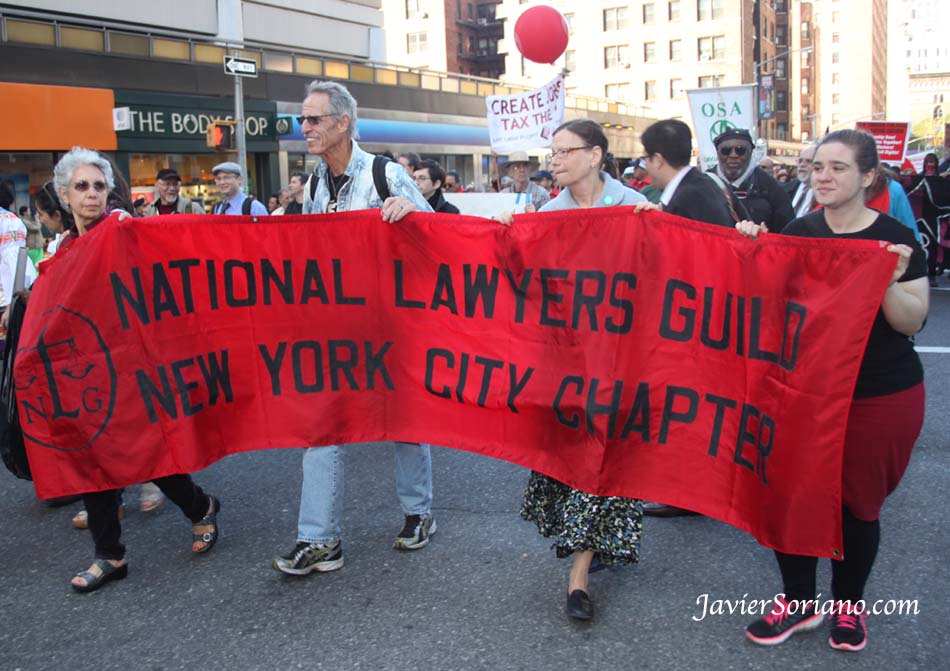 Wednesday, May 1, 2013. New York City - International Workers' Day.  "National Lawyers Guild".  Miércoles 1 de mayo de 2013. Ciudad de Nueva York. Día Internacional de los Trabajadores, también conocido como MAY DAY.  Photo by Javier Soriano/www.JavierSoriano.com