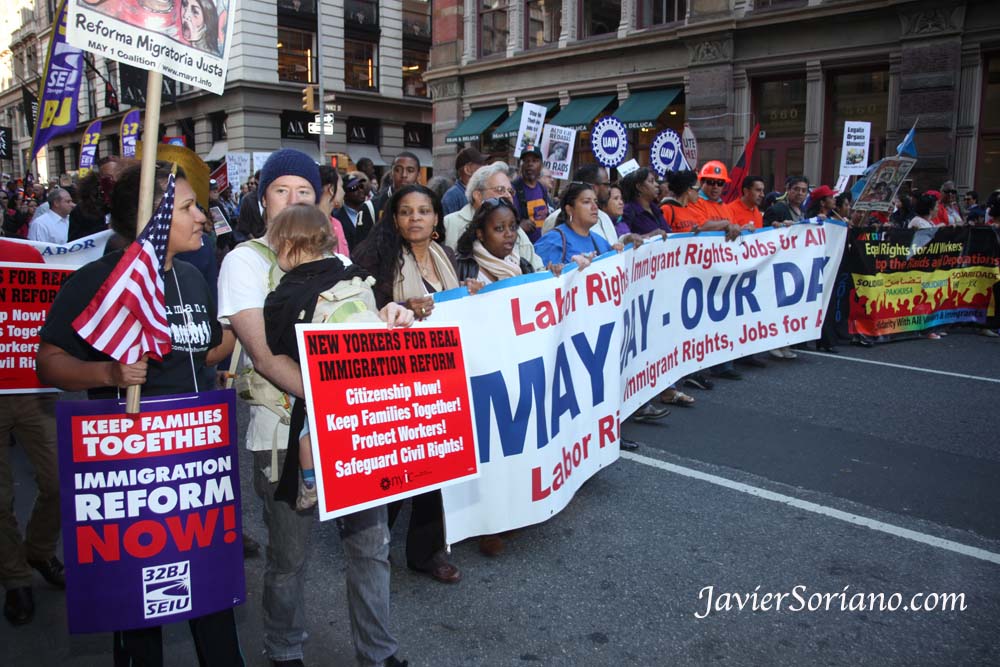 Wednesday, May 1, 2013. New York City - International Workers' Day.    Miércoles 1 de mayo de 2013. Ciudad de Nueva York. Día Internacional de los Trabajadores, también conocido como MAY DAY.   Photo by Javier Soriano/www.JavierSoriano.com