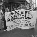 Thursday, May 1, 2014. New York City – International Workers' Day or May Day. 

Jueves 1 de mayo de 2014. Ciudad de Nueva York: Día Internacional de los Trabajadores o May Day. "Free Nestora Salgado". 

Photo by Javier Soriano/JavierSoriano.com