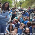 9/22/2014. NYC - Protesters on Broadway a few blocks from the U.S. Stock Exchange (Manifestantes en Broadway a pocas cuadras de la Bolsa de Valores de Estados Unidos).