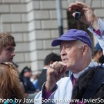 9/22/2014. NYC - Protesters on Broadway a few blocks from the U.S. Stock Exchange (Manifestantes en Broadway a pocas cuadras de la Bolsa de Valores de Estados Unidos).