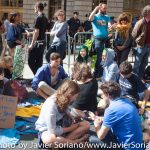 9/22/2014. NYC - Protesters on Broadway a few blocks from the U.S. Stock Exchange (Manifestantes en Broadway a pocas cuadras de la Bolsa de Valores de Estados Unidos).
