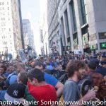 9/22/2014. NYC - Protesters are being pepper spray on Broadway and Wall St. in Manhattan. They were trying to get to the U.S. Stock Exchange (manifestantes están siendo rociados con gas pimienta en Broadway y Wall Street en Manhattan. Ellos estaban tratando de llegar a la Bolsa de Valores de Estados Unidos).