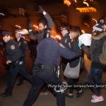 12/19/2014 City Hall, NYC - Protestors against police brutality trying to cross the Manhattan Bridge. NYPD officers trying to stop them.
Photo by Javier Soriano/www.JavierSoriano.com