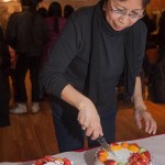 1/23/2015 NYC - Fay Chiang cutting her birthday cakes.
Photo by Javier Soriano/www.JavierSoriano.com