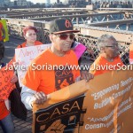 5/14/2015 - March across the Brooklyn Bridge. People demand stronger rent laws and affordable housing for New Yorkers.
Photo by Javier Soriano/http://www.JavierSoriano.com/