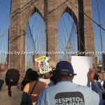 5/14/2015 - March across the Brooklyn Bridge. People demand stronger rent laws and affordable housing for New Yorkers.
Photo by Javier Soriano/http://www.JavierSoriano.com/