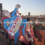5/14/2015 - March across the Brooklyn Bridge. People demand stronger rent laws and affordable housing for New Yorkers.
Photo by Javier Soriano/http://www.JavierSoriano.com/