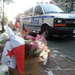 9/23/2015, Flatbush, NYC - Candles for a Black/Latino man killed on 9/19/2015.
(I think, NYPD officers are here 24/7.)
Photo by Javier Soriano/http://www.JavierSoriano.com/