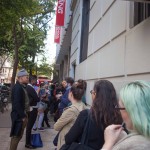 10/05/2015 NYC - People waiting to enter to the Wollman Hall. The New School.
Photo by Javier Soriano/http://www.JavierSoriano.com/