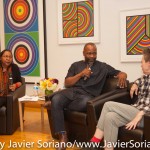 10/05/2015 NYC - Left to right: bell hooks, Theaster Gates and Laurie Anderson.
Photo by Javier Soriano/http://www.JavierSoriano.com/