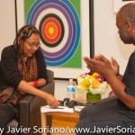 10/05/2015 NYC - Left to right: bell hooks and Theaster Gates.
Photo by Javier Soriano/http://www.JavierSoriano.com/