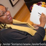 10/06/2015 NYC. The New School - bell hooks signing one her books. 
Photo by Javier Soriano/http://www.JavierSoriano.com/