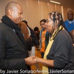 10/06/2015 NYC. The New School - bell hooks and Kevin Powell at the end of the conversation.
Photo by Javier Soriano/http://www.JavierSoriano.com/