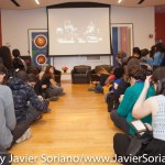 10/07/2015 NYC. The New School - People waiting for the conversation between bell hooks + Darnell Moore + Marci Blackman. 
The room was full, they had to sit on the floor.

Photo by Javier Soriano/http://www.JavierSoriano.com/