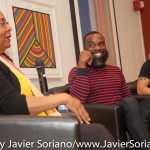10/07/2015 NYC. The New School - Left to right, bell hooks + Darnell Moore + Marci Blackman.
Photo by Javier Soriano/http://www.JavierSoriano.com/