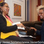 10/07/2015 NYC. The New School - bell hooks signing one her books. 
Photo by Javier Soriano/http://www.JavierSoriano.com/