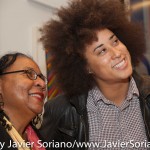 10/07/2015 NYC. The New School - bell hooks posing for a picture with a woman who attended the discussion between bell, Darnell Moore and Marci Blackman. 
Photo by Javier Soriano/http://www.JavierSoriano.com/