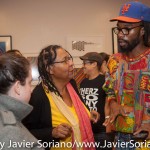 10/07/2015 NYC. The New School - bell hooks talking with a Black man who attended the conversation.
Photo by Javier Soriano/http://www.JavierSoriano.com/