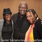 10/07/2015 NYC. The New School - bell hooks posing for a picture with two people who attended the discussion between bell, Darnell Moore and Marci Blackman. 
Photo by Javier Soriano/http://www.JavierSoriano.com/
