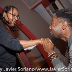 10/08/2015 NYC. The New School - bell hooks and a handsome Black man who attended the conversation between her and Charles Blow.
Photo by Javier Soriano/http://www.JavierSoriano.com/