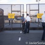 7/26/2016 - Philadelphia, Pa. The DNC wall and Philly police officers.Photo by Javier Soriano/http://www.JavierSoriano.com/