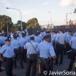 7/26/2016 - Philadelphia, Pa. The DNC wall and Philly police officers.Photo by Javier Soriano/http://www.JavierSoriano.com/