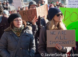 1/29/2017 Battery Park, NYC - People’s protectors in support of Muslims, refugees, immigrants. Photo by Javier Soriano/www.JavierSoriano.com