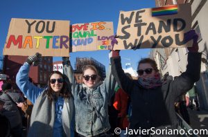 2/4/2017 NYC - LGBT Solidarity Rally at Stonewall Inn in support of immigrants, refugees, Muslims, ALL. Photo by Javier Soriano/www.JavierSoriano.com