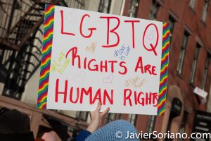 2/4/2017 NYC - LGBT Solidarity Rally at Stonewall Inn in support of immigrants, refugees, Muslims, ALL. Photo by Javier Soriano/www.JavierSoriano.com