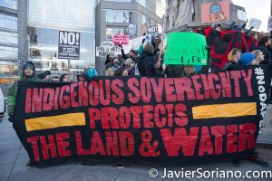 3/4/2017 - People’s protectors in NYC support Native Nations. Photo by Javier Soriano/www.JavierSoriano.com