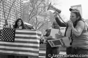3/25/2017 NYC - People for Free Press. Activists at Bryant Park. Photo by Javier Soriano/www.JavierSoriano.com