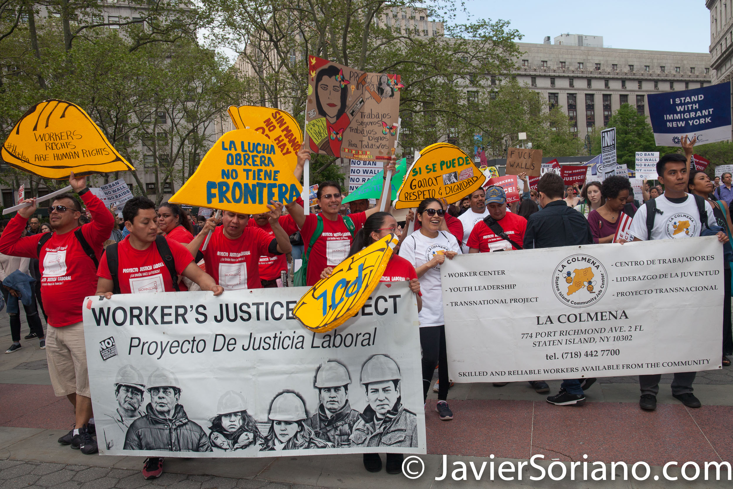 5/01/2017 Foley Square Park, NYC - International Workers’ Day (MAYDAY). Photo by Javier Soriano/www.JavierSoriano.com