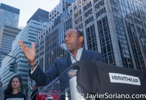8/23/2017 NYC - Pastor at the “United We Stand” rally in support of Colin Kaepernick. Photo by Javier Soriano/www.JavierSoriano.com