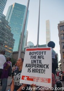 8/23/2017 NYC - People supporting Colin Kaepernick. Photo by Javier Soriano/www.JavierSoriano.com